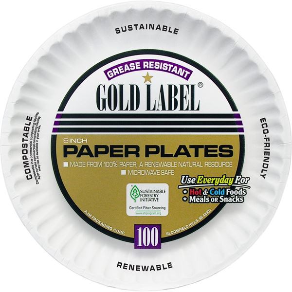 Picture of 9" Coated Paper Plates 1000/case - white