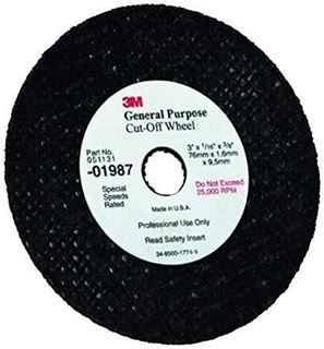 Picture of 3M Aluminum Oxide Cut Off Wheel Type 1 3" x  1/32" x 3/8" 50/pack