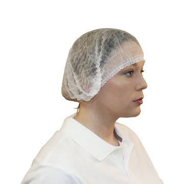 Picture of Pleated 24 inch White Hairnets 1,000/case