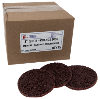 Picture of Medium Maroon Quick Change Abrasive Discs 3" dia. 25/pack