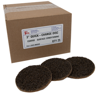 Picture of Coarse-Brown Quick Change Abrasive Discs 3" dia. 25/pack