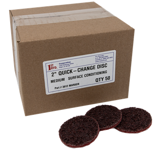 Picture of Medium Maroon Quick Change Abrasive Discs 2" dia. 50/pack