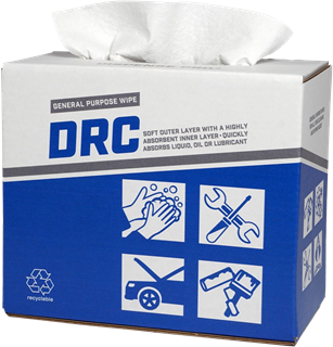 Picture of DRC White Pop-Up Wipers - Hvy Wt 9.5" x 17" 900/case (10 x 90)