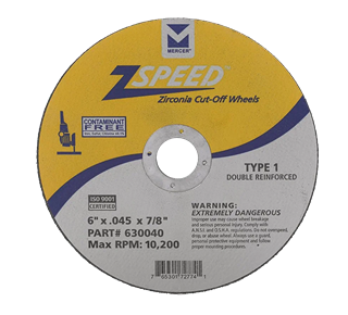 Picture of Zirconia Cut Off Wheel Type 1 6" x .045 x 7/8" 25/pack