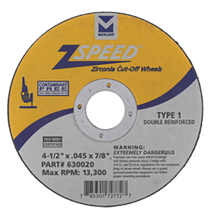 Picture of Zirconia Cut Off Wheel Type 1 4 1/2" x .045 x 7/8" 50/pack