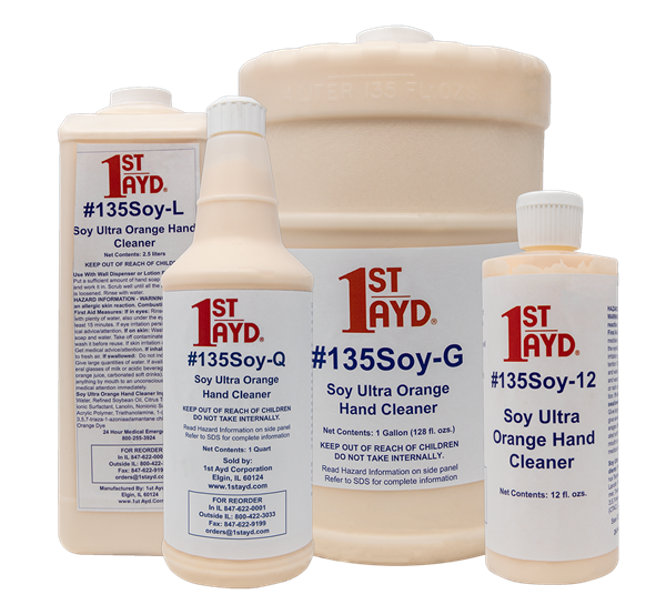 1st Ayd Corporation. Soy Orange Waterless Hand Cleaner - Multiple Sizes