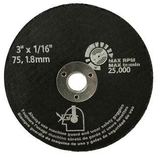 Picture of Aluminum Oxide Cut Off Wheel Type 1 3" x 1/16" x 3/8" 100/pack