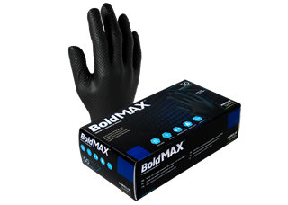 Picture of 7 mil BoldMAX Black Nitrile Gloves Exam Grade XXL  10x90/case