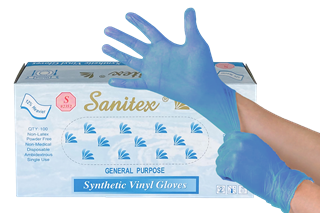 Picture of Blue Vinyl Glove Small Powder Free 100/dispenser 4mil