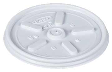 Picture of Dart Vented White Lid for 12oz Hot/Cold Foam Cups 10x100/Case