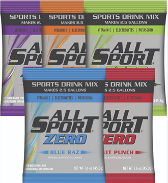Picture of All Sport Powder Packs 2.5 gal Yield (Sugar Free) Assorted Flavors 30/Case