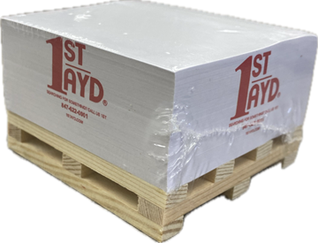 Picture of 3"x 3" Sticky Note Block on Mini Pallet 350 White sheets with Red 1st Ayd Logo