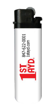 Picture of Lighter White W/Red and Black 1st Ayd Logo 50/Box 20 Boxes/Case