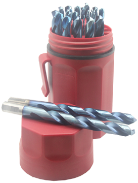 Picture of Norseman Duplex Blue Drill Bit Set 190-BLNRed Plastic Case - 29pc