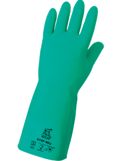 Picture of Green Nitrile Gloves 15 mil 13" Size 11